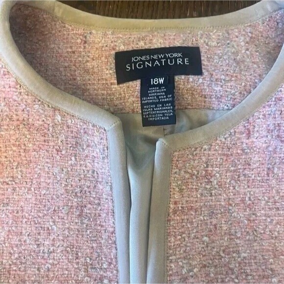 NWT Jones New York Collection Womens V-Wool 18W Suit Pink Copenhagen Blazer $199 - Picture 5 of 16